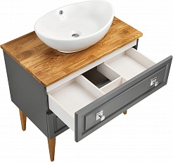 ASB-Woodline Мебель для ванной Каталина 80 grey – фотография-8